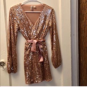 H&M sequin wrap dress